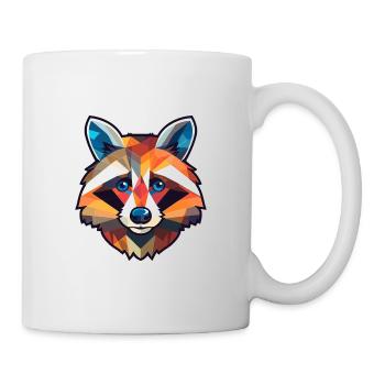 Raton laveur vitrail coloré dessin animé Kawaii Anim - Mug blanc - blanc - Droite