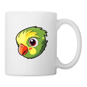 Papagei Niedlich Glücklich Kawaii Cartoon Clipart Tier - Tasse - Weiß - Rechts