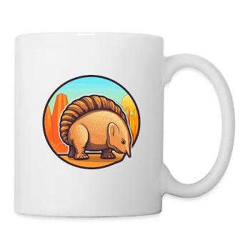 Gürteltier Niedlich Glücklich Kawaii Cartoon Clipart Tier - Tasse - Weiß - Rechts