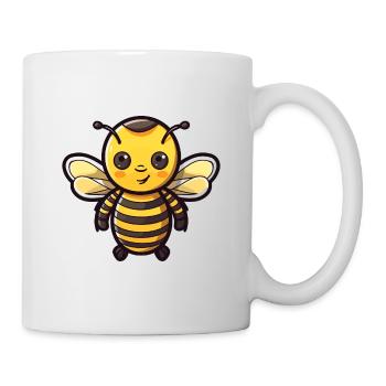 Abeille mignon heureux kawaii dessin animé Clipart Animal - Mug blanc - blanc - Droite