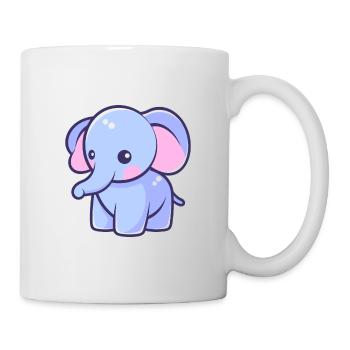 elefant niedlich glücklich kawaii cartoon clipart tier - Tasse - Weiß - Rechts