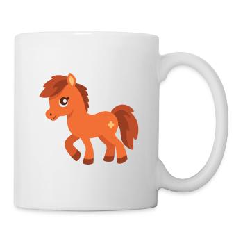 pferd niedlich glücklich kawaii cartoon clipart tier - Tasse - Weiß - Rechts