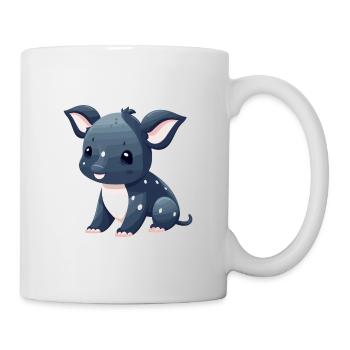 Tapir Cute Happy Kawaii Cartoon Clipart Animal - Mug - white - Right