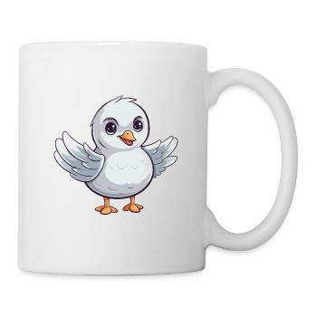 Seagull Cute Happy Kawaii Cartoon Clipart Animal - Mug - white - Right