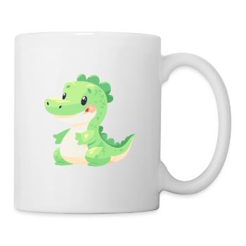 Alligator Cute Happy Kawaii Cartoon Clipart Animal - Mug - white - Right