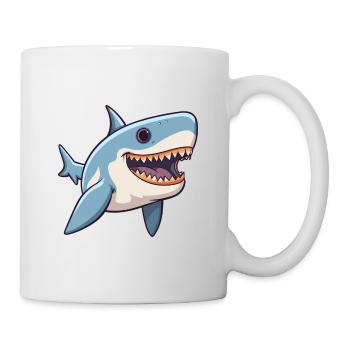 Shark Cute Happy Kawaii Cartoon Clipart Animal - Mug - white - Right