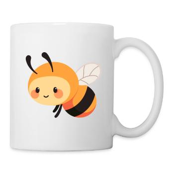 Abeille mignon heureux kawaii dessin animé Clipart Animal - Mug blanc - blanc - Droite