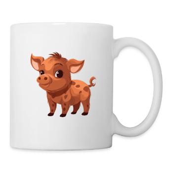 Boar Cute Happy Kawaii Cartoon Clipart Animal - Mug - white - Right