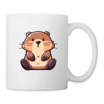 Biber Niedlich Glücklich Kawaii Cartoon Clipart Tier - Tasse - Weiß - Rechts