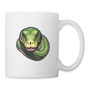 Anaconda mignon heureux kawaii dessin animé Clipart Animal - Mug blanc - blanc - Droite