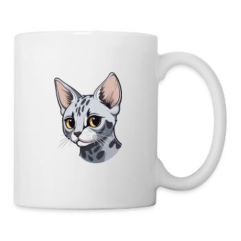 Egyptian Mau Cat Cute Happy Kawaii Cartoon Clipart - Mug - white - Right