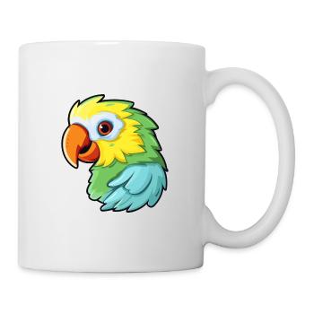 Papagei Niedlich Glücklich Kawaii Cartoon Clipart Tier - Tasse - Weiß - Rechts