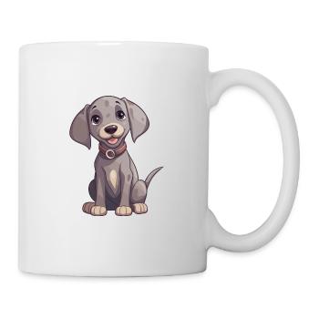 Weimaraner Hund Niedlich Glücklich Kawaii Cartoon Clipart A - Tasse - Weiß - Rechts