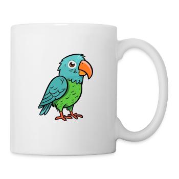 Papagei Niedlich Glücklich Kawaii Cartoon Clipart Tier - Tasse - Weiß - Rechts