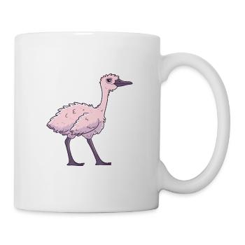 autruche mignon heureux kawaii dessin animé clipart animal - Mug blanc - blanc - Droite