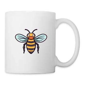 Abeille mignon heureux kawaii dessin animé Clipart Animal - Mug blanc - blanc - Droite