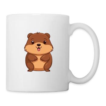 Beaver Cute Happy Kawaii Cartoon Clipart Animal - Mug - white - Right