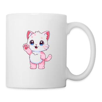 Katze niedlich glücklich kawaii cartoon clipart tier - Tasse - Weiß - Rechts