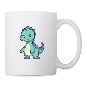 Dinosuar Niedlich Glücklich Kawaii Cartoon Clipart Tier - Tasse - Weiß - Rechts