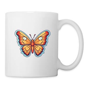 papillon mignon heureux kawaii dessin animé clipart animal - Mug blanc - blanc - Droite
