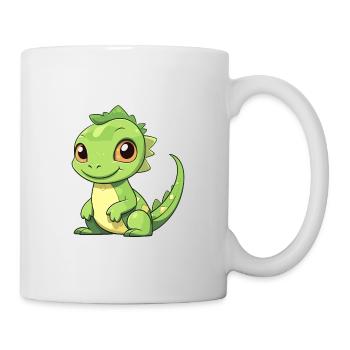 Iguana Cute Happy Kawaii Cartoon Clipart Animal - Mug - white - Right