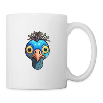 Pfau Niedlich Glücklich Kawaii Cartoon Clipart Tier - Tasse - Weiß - Rechts