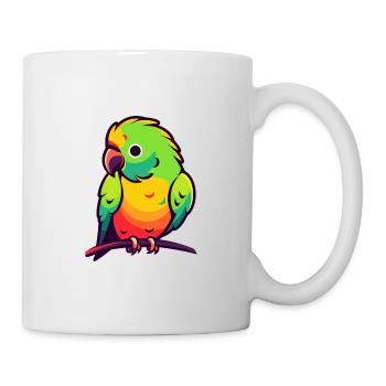 Papagei Niedlich Glücklich Kawaii Cartoon Clipart Tier - Tasse - Weiß - Rechts