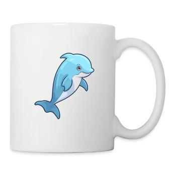 Dolphin Cute Happy Kawaii Cartoon Clipart Animal - Mug - white - Right
