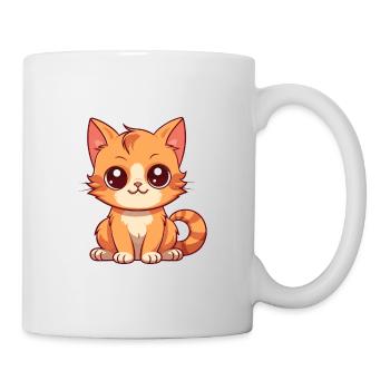 Katze niedlich glücklich kawaii cartoon clipart tier - Tasse - Weiß - Rechts