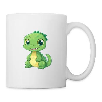 Basilisk Niedlich Glücklich Kawaii Cartoon Clipart Tier - Tasse - Weiß - Rechts