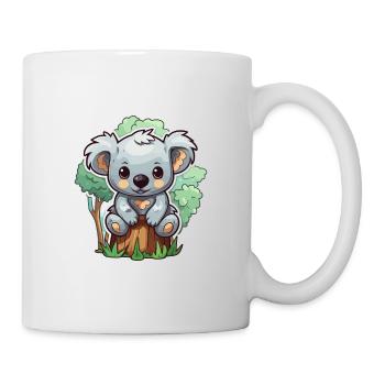 Koala Niedlich Glücklich Kawaii Cartoon Clipart Tier - Tasse - Weiß - Rechts
