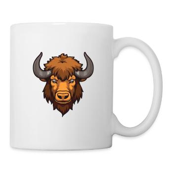 Büffel Niedlich Glücklich Kawaii Cartoon Clipart Tier - Tasse - Weiß - Rechts
