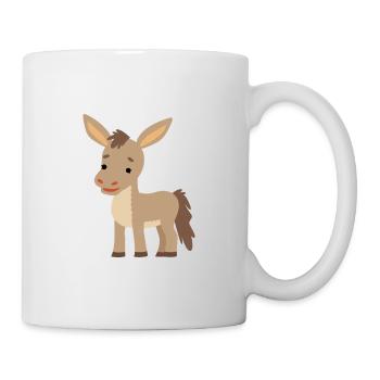 Âne mignon heureux Kawaii Cartoon Clipart Animal - Mug blanc - blanc - Droite