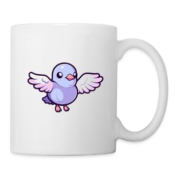 Pigeon Mignon Heureux Kawaii Cartoon Clipart Animal - Mug blanc - blanc - Droite