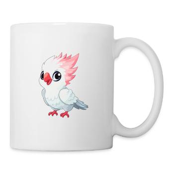 Kakadu Niedlich Glücklich Kawaii Cartoon Clipart Tier - Tasse - Weiß - Rechts