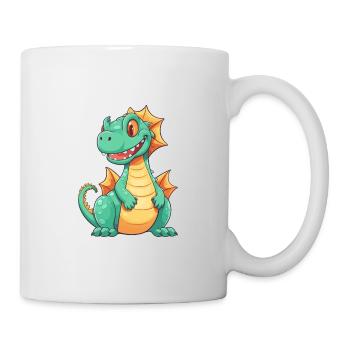 Drache Niedlich Glücklich Kawaii Cartoon Clipart Tier - Tasse - Weiß - Rechts