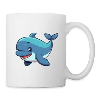 Baleine mignon heureux Kawaii Cartoon Clipart Animal - Mug blanc - blanc - Droite
