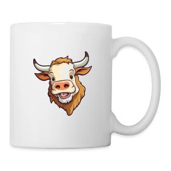 Stier Niedlich Glücklich Kawaii Cartoon Clipart Tier - Tasse - Weiß - Rechts
