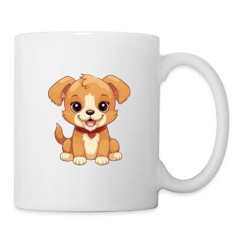 Chien jouet russe mignon heureux Kawaii Cartoon Clipart - Mug blanc - blanc - Droite