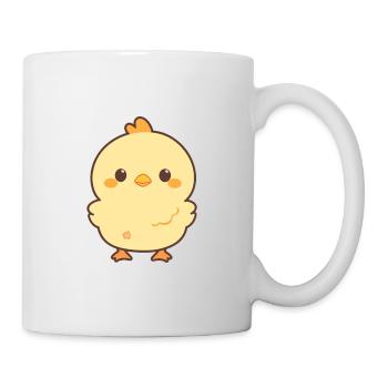 Poussin Mignon Heureux Kawaii Cartoon Clipart Animal - Mug blanc - blanc - Droite