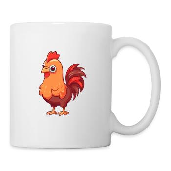 Hahn Niedlich Glücklich Kawaii Cartoon Clipart Tier - Tasse - Weiß - Rechts