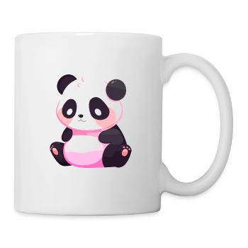 Panda Mignon Heureux Kawaii Cartoon Clipart Animal - Mug blanc - blanc - Droite