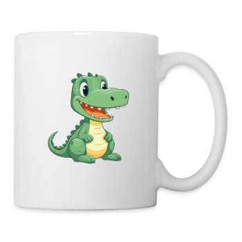 Krokodil Niedlich Glücklich Kawaii Cartoon Clipart Tier - Tasse - Weiß - Rechts