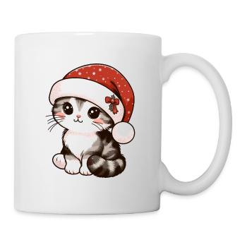 HOUSE CAT KITTY KITTEN PET CHRISTMAS HAT - Mug - white - Right