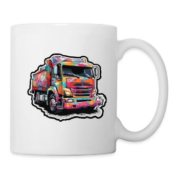 Truck / LKW / Lastfahrzeug / Fracht / Straße - Tasse - Weiß - Rechts