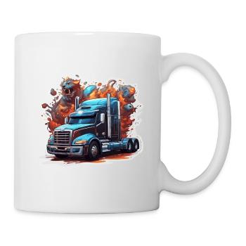 Truck / LKW / Lastfahrzeug / Fracht / Straße - Tasse - Weiß - Rechts