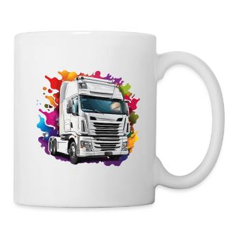 Truck / LKW / Lastfahrzeug / Fracht / Straße - Tasse - Weiß - Rechts