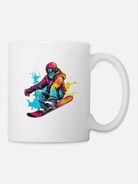 Snowboarder / Wintersport / Piste / Schnee / Alpen - Tasse - Weiß