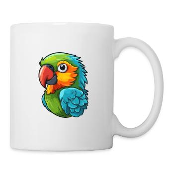 Papagei süßes glückliches Kawaii Cartoon Clipart Tier - Tasse - Weiß - Rechts