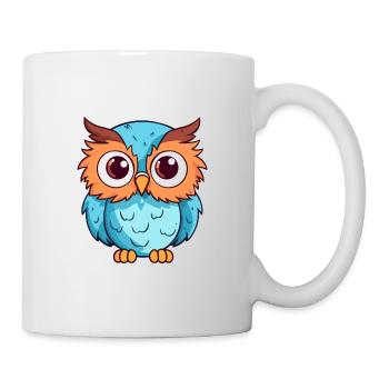 Eule süßes glückliches Kawaii Cartoon Clipart Tier - Tasse - Weiß - Rechts